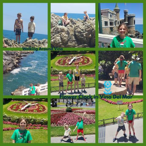 flower clock collage